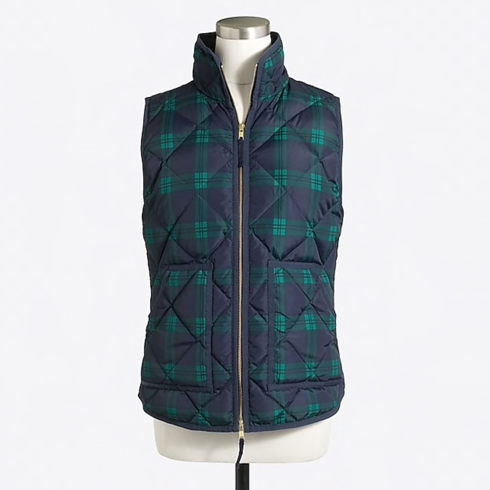 J. Crew Excursion Plaid Puffer Vest